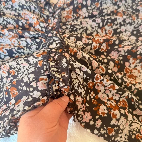 Lulu's Black Floral Long Sleeve Cutout Midi Dress - Picture 13 of 13